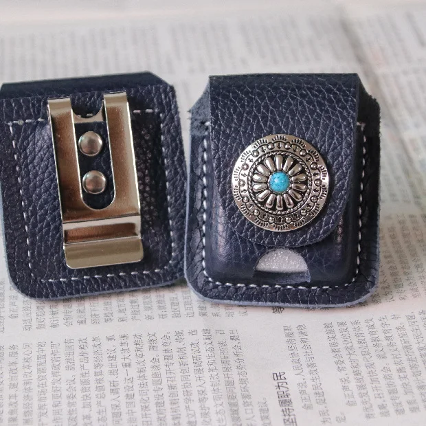 Custom Lighter Case Protective Sleeve Lighter Storage Holster Genuine Leather  Belt Bag Handmade for Zippo Lighter Case