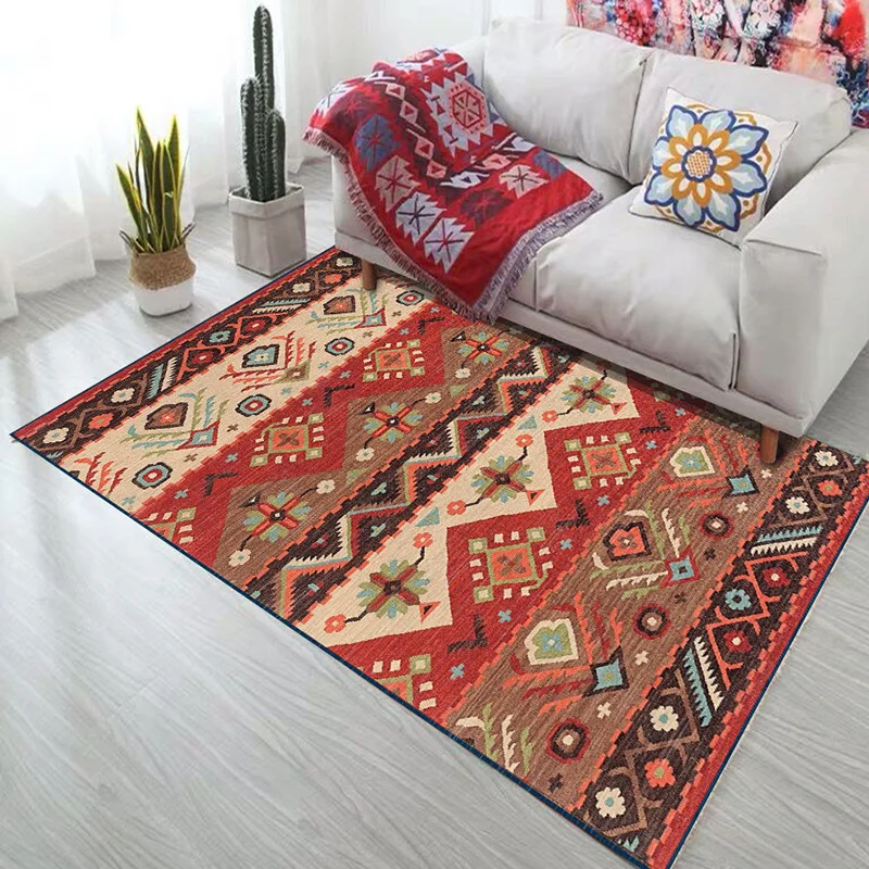 VIKAMA Bedroom Bedside Carpet Is Easy To Clean The Living Room Sofa And Coffee Table Rug Has Persian-American Style Home Decor
