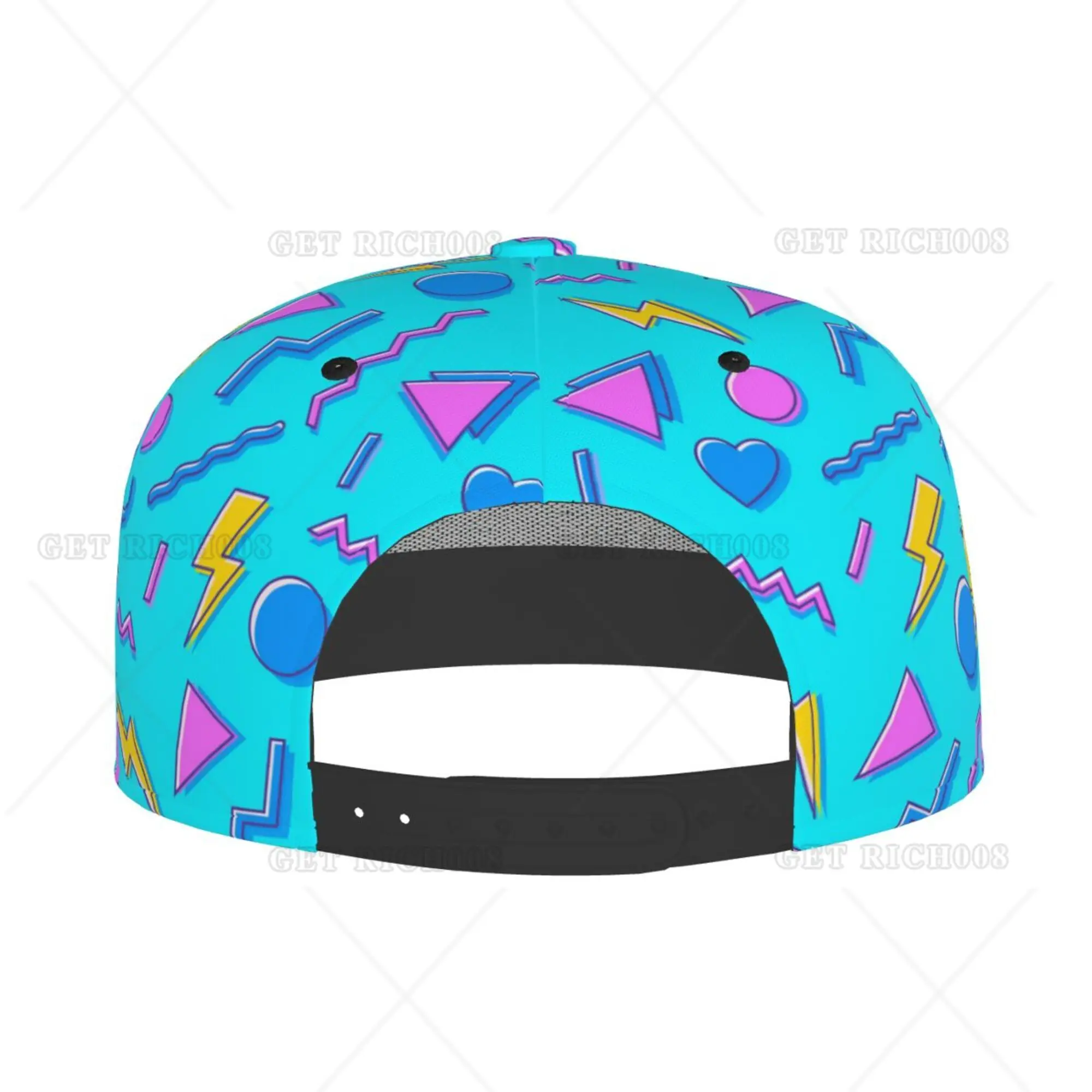 80s 90s Retro Colorful Flat Baseball Cap Hiphop Hats Fashionable All Seasons Hats for Men Women One Size Travel Hiking Camping