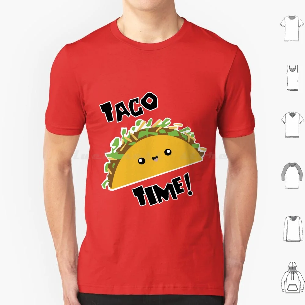 

Taco Time! T Shirt Cotton Men Women DIY Print Taco Tacos Funny Food Cartoon Cute Cool