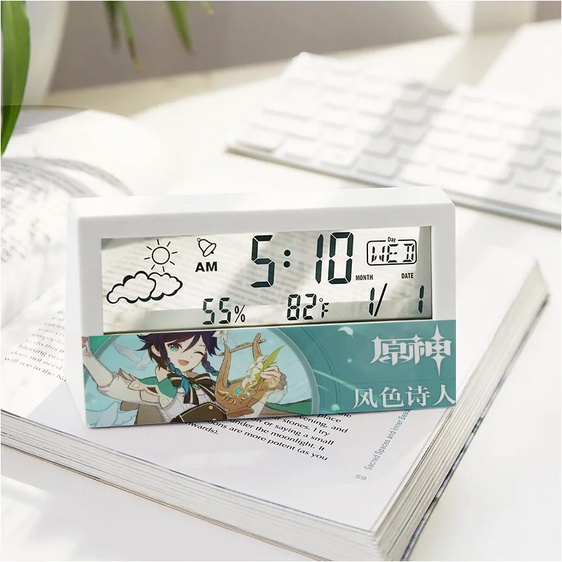 

Anime Genshin Impact Balladeer Raiden Shogun Hu Tao Cosplay Alarm Clock Mascot Student Fans Accessories Game Xmas Halloween Gift