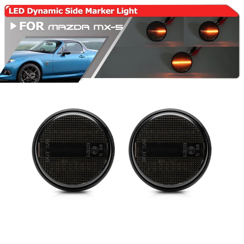 Smoked Led Side Mirror Dynamic Turn Signal Sequential Indicator Blinkers For Mazda MX-5 NA NB NBF NC NCFL ND MK1 MK2 MK3 MK4