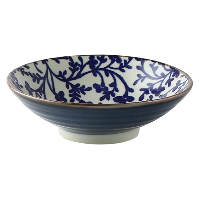 

Japanese Style Underglaze Ceramic Bowl Home Large Noodle Bowl Soup Bowl Vine-Style