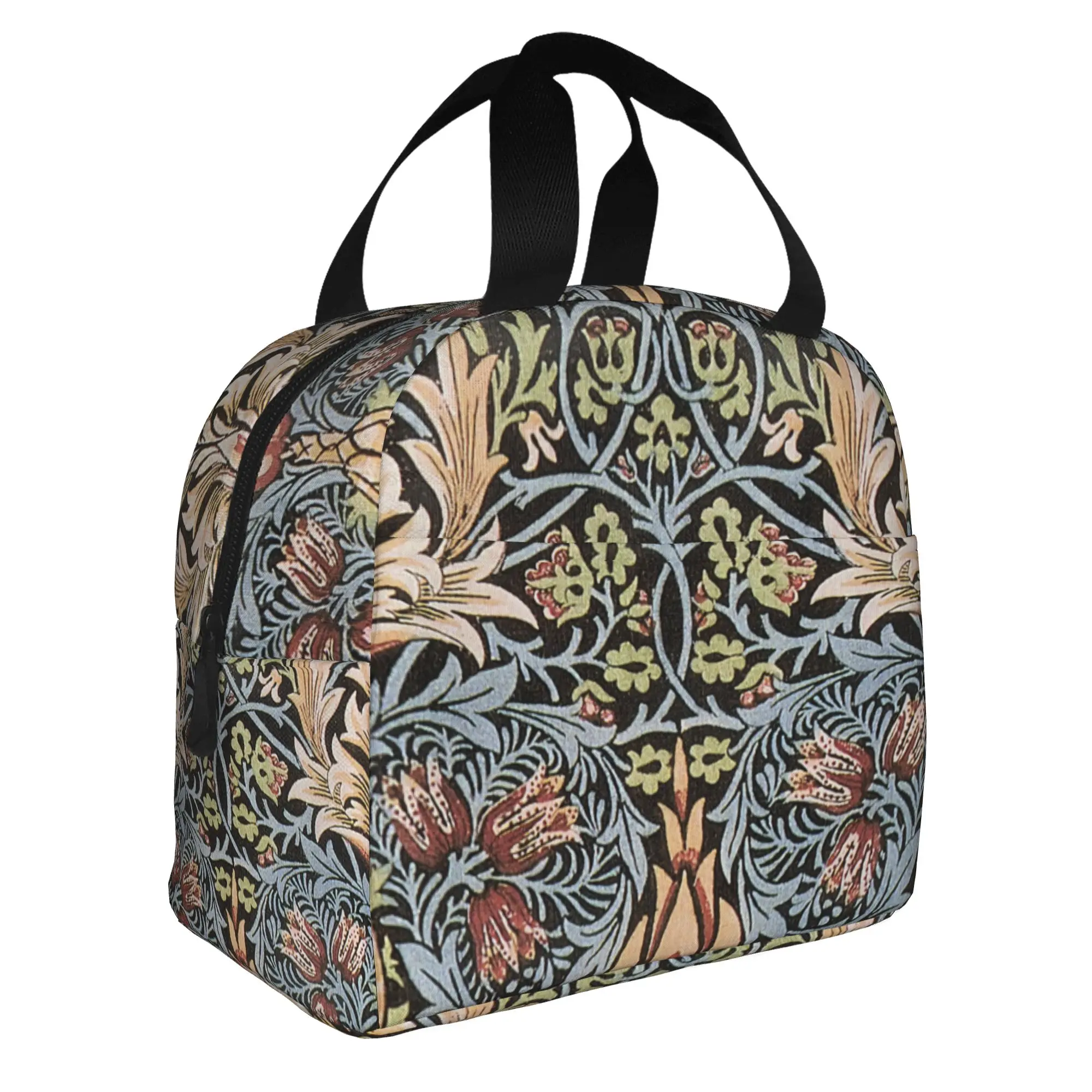 William Morris Insulated Lunch Tote Bag for Women  Resuable Thermal Cooler Food Lunch Box Outdoor Camping Travel