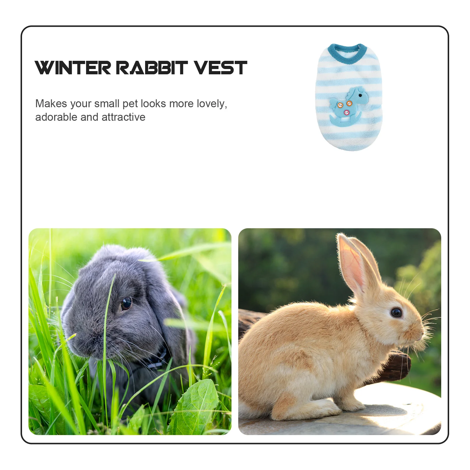 

Rabbit Vest Coral Fleece Lightweight Warm Winter Pet Clothing For Small Animals Adorable Bunny Harness Outfit
