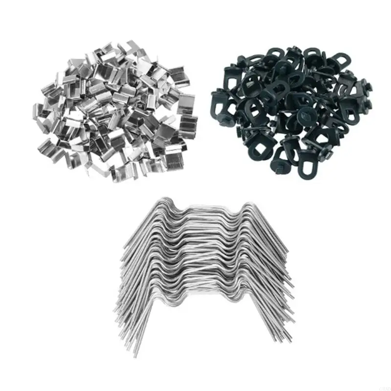 

100Pcs Greenhouse Frame W Bracket Clip With Fixing Clip and Plant Hanging Hook Clip For Greenhouse Garden Stability C5AD