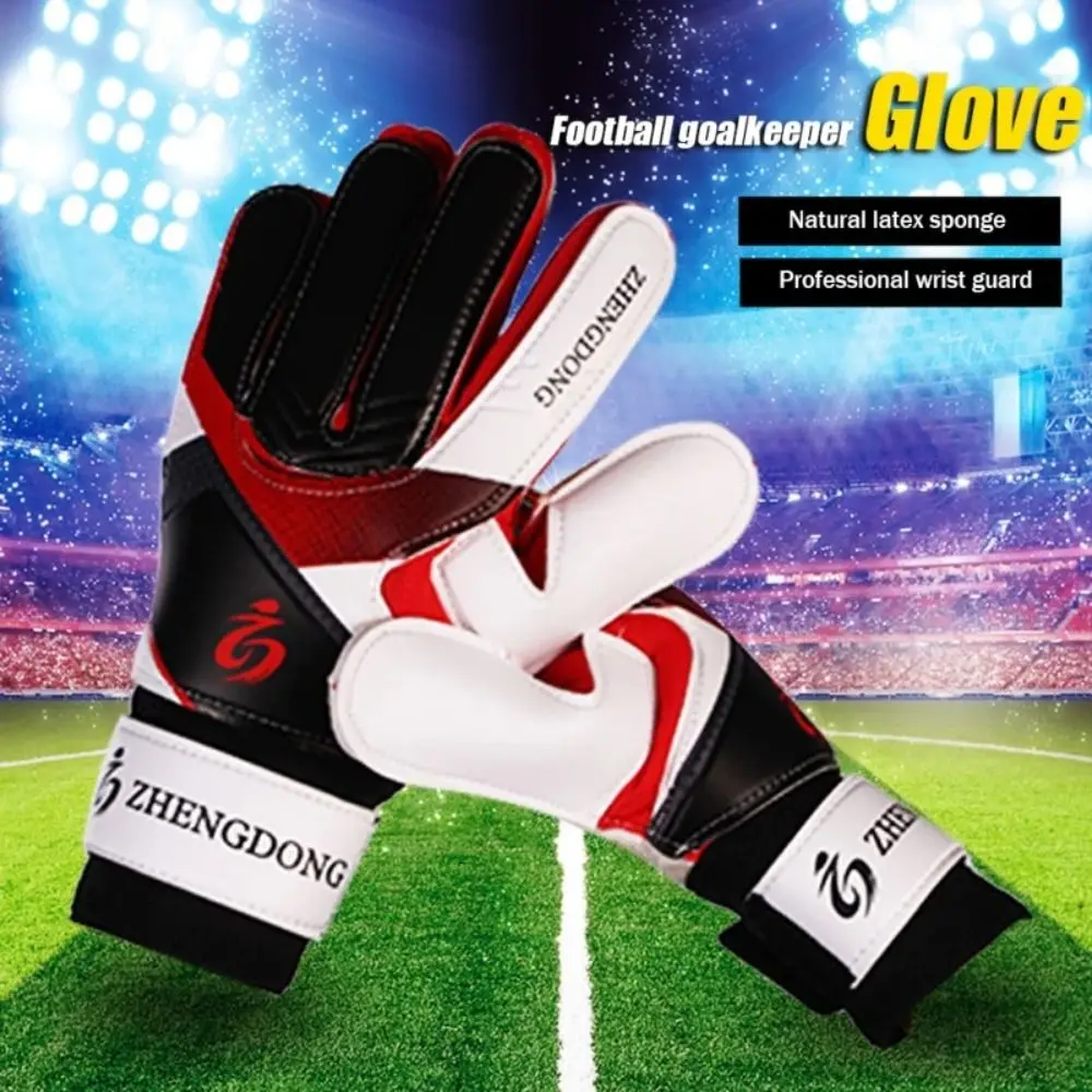 

Professional Goalkeeper Gloves Non-slip Waterproof Thick Latex Soccer Gloves Children Youngsters Finger Save Guard
