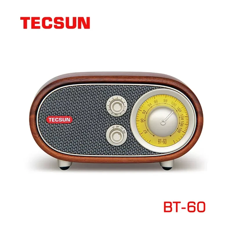 Tecsun BT-60 FM radio, bluetooth player speaker, walnut retro portable radio, receiving frequency: 87~108MHz