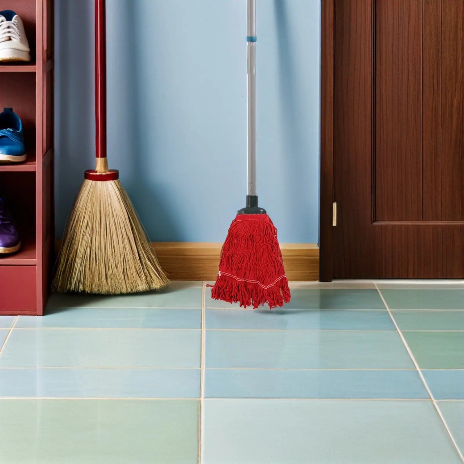 2Pcs Heavy Duty Commercial Mop Replacement String Mop Heads Washable Wet Dry Refills for Industrial School Hotel Cleaning