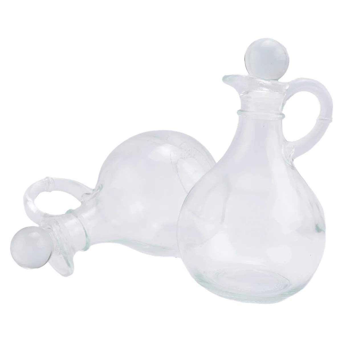 ขวดใส่น้ํามันและน้ําส้มสายชู (ชุด 2 ชิ้น) ขวดใส่น้ํามันแก้วทรงกลมพร้อมจุกปิด