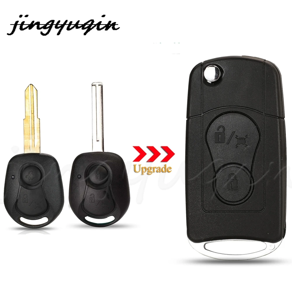 jingyuqin 2 Buttons Modified Remote Car Key Shell For Ssangyong Actyon Kyron Rexton Ⅱ Rexton W