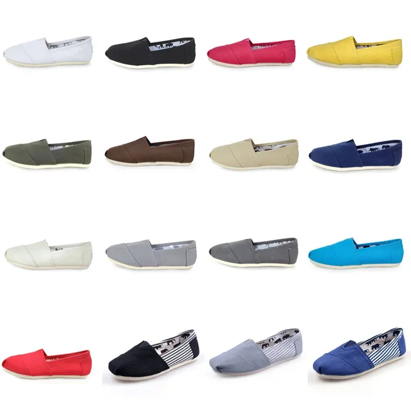 New Arrival Wholesale Canva Shoes Men's Women's Slippers Solid Color Toms Shoes Tromas Fabric Shoes Mary Shoes Casual Shoes