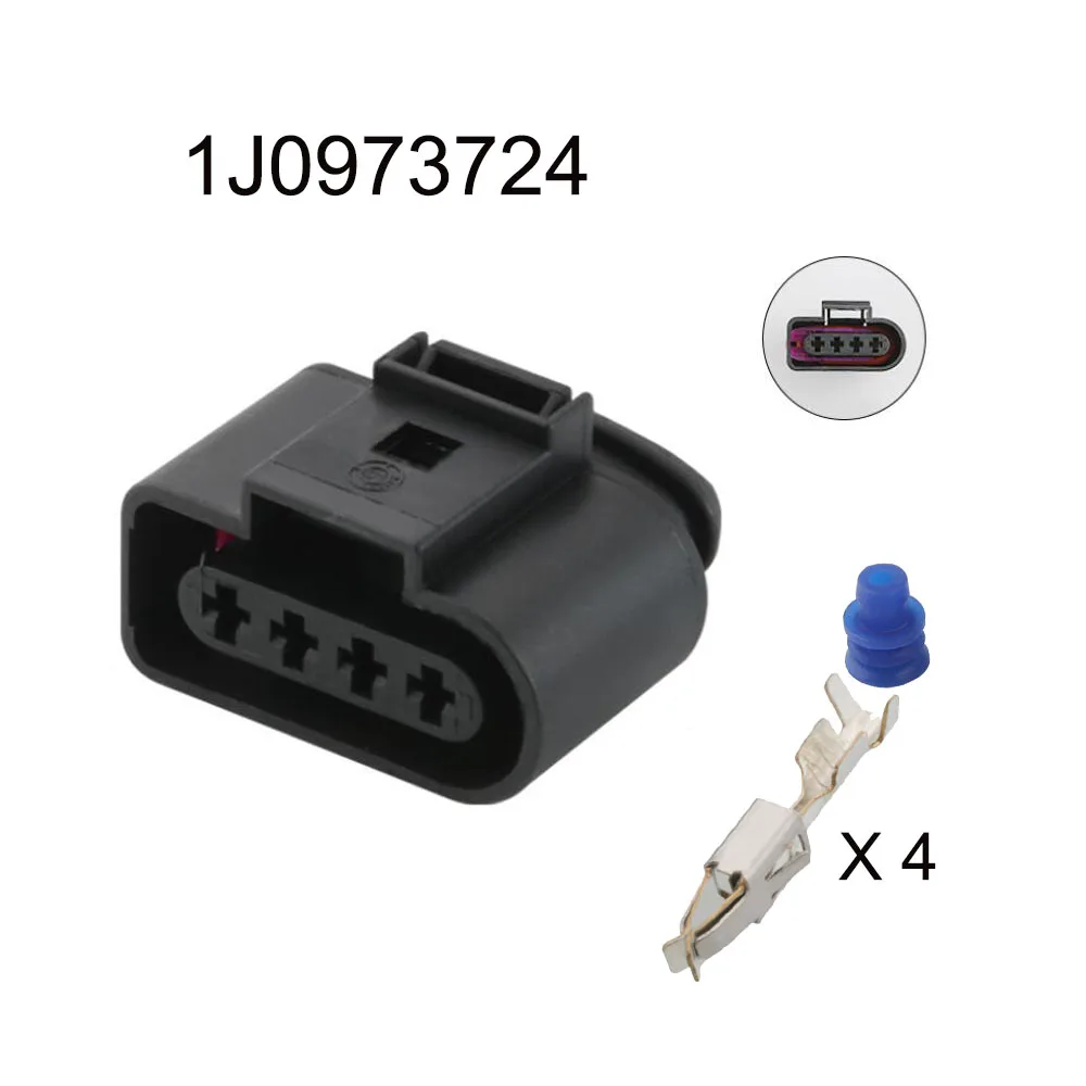 Imagem -03 - Conector Impermeável Automático com Selo Terminal Plugue Automotivo Soquete Masculino da Família Pinos 100conjunto 1j0973724 1j0973824