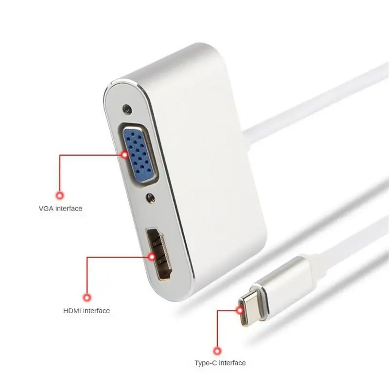 Type C to HDMI-compatible VGA USB C 3.0 PD Adapter Dock Hub for Macbook S20 Dex for