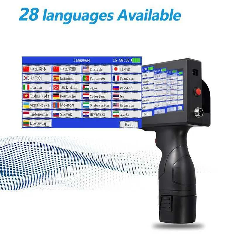 Handheld Mini Date Coding Machine Laser Printing Automatic Date Code Marker Gun Portable Spraying Printer for Production
