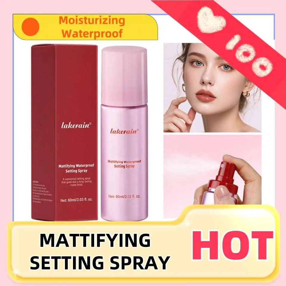 Mattifying Waterproof Setting Spray Glossy Matte Base Makeup Control Oil Non-Sticky Waterproof Make-up Fixer Spray for All Skin