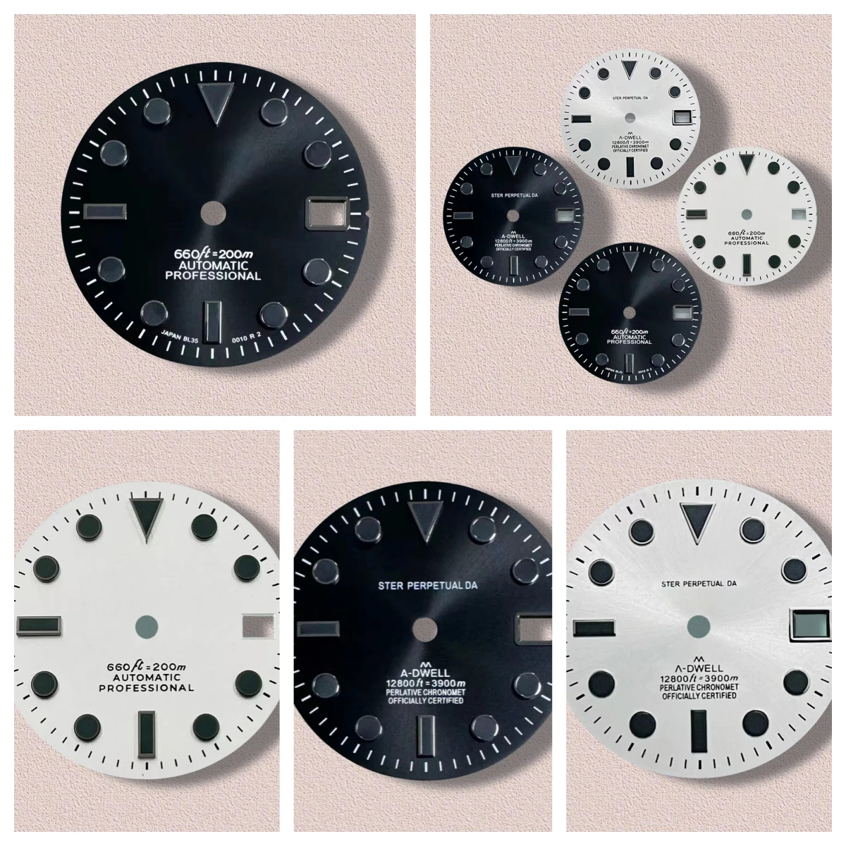 

28.5mm High Quality S Logo SUB Dial Suitable For NH35/NH36 Movement No Luminous Black Index Diving Modification Accessories