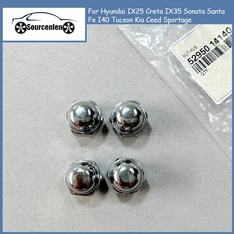 

Brand Genuine 4 Pcs Tyre Screw Nut Wheel Nut for Hyundai IX25 Creta IX35 Sonata Santa Fe I40 Tucson Kia Ceed Sportage 5295014140