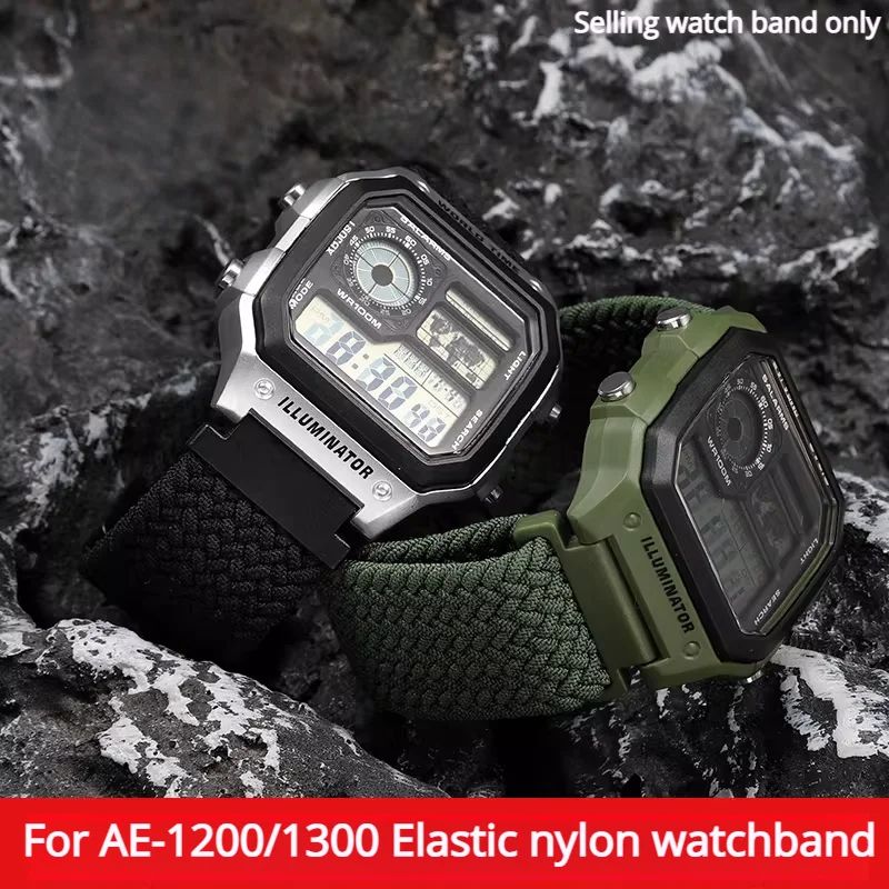 

Эластичный нейлоновый ремешок для часов Casio AE1200 A158 A168 F91w AE-1200WHD/A159/A169, ремешок для часов с магнитной пряжкой, быстросъемный браслет