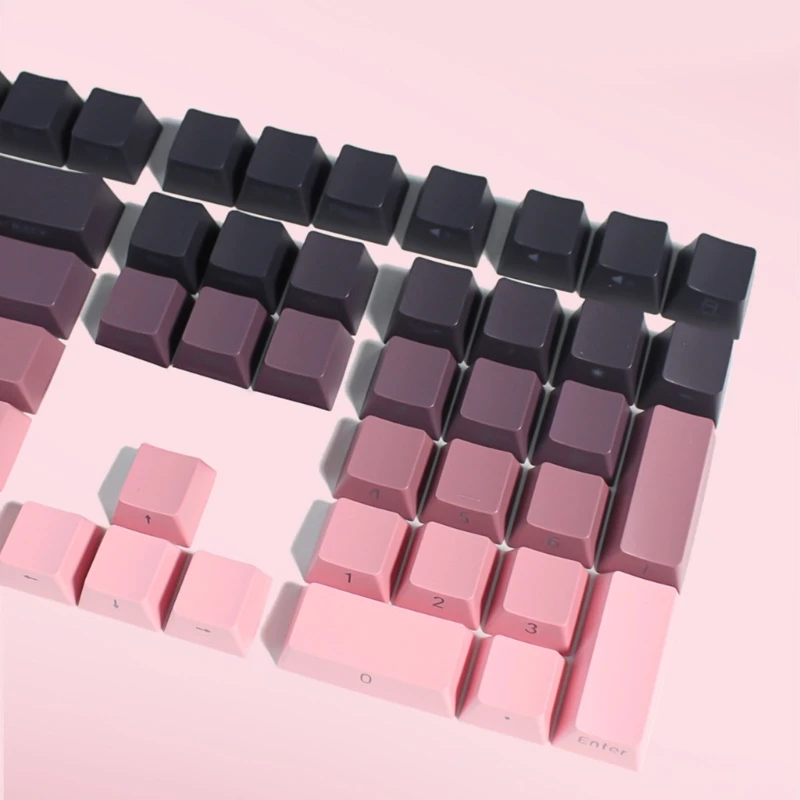 133PCS Dye-Subbed Color PBT Keycaps OEM Height for Gaming and Office Mechanical Keyboards Side Engraving Option