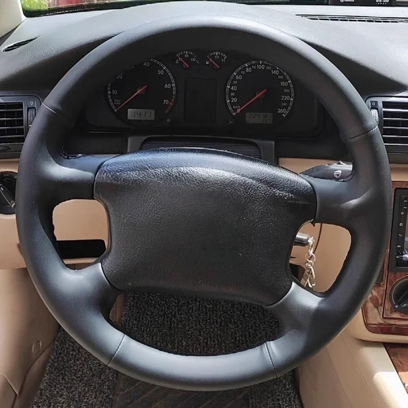

Anti-slip Black Genuine Leather Suede Car Steering Wheel CoverFor VW Golf 4 MK4 1998-2004 Passat B5 1996-2005 Car Accessories