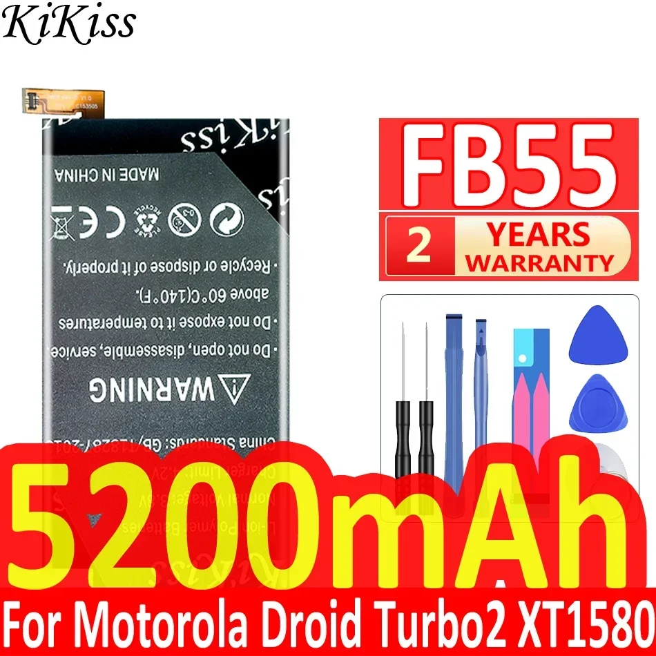 KiKiss Battery 5200mAh FB55 for Motorola Moto DROID Turbo 2 Turbo2 XT1585 XT1581 XT1580 Moto X Force MotoX Force Phone