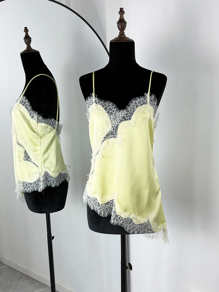 Tornova Sexy Lace Splice Sling Vest For Women Fashion Irregular Sleeveless Tanks Top Hot Girl Casual Club Party Camis 2026 New image 6