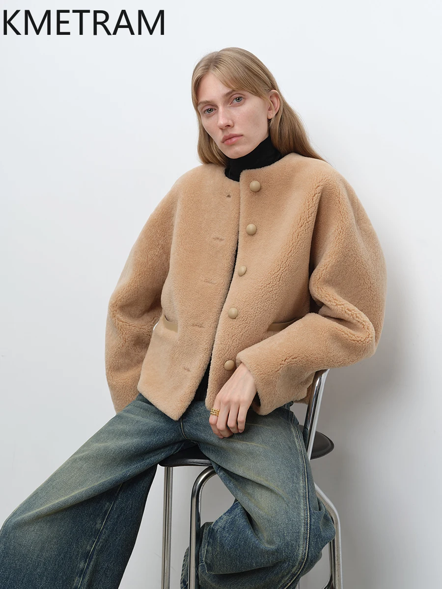 Natural Merino Sheepskin Wool Double Faced Fur Jacket Women Top Quality Short Real Fur Coat Winter Woman Clothing 2025 abrigos