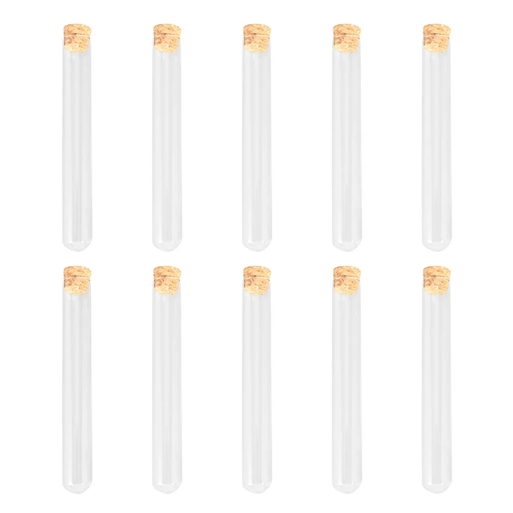 

10 Pcs Test Tube Sample Bottles Glass Tubes Transparent Storage Container Laboratory Accessories Clear Serological