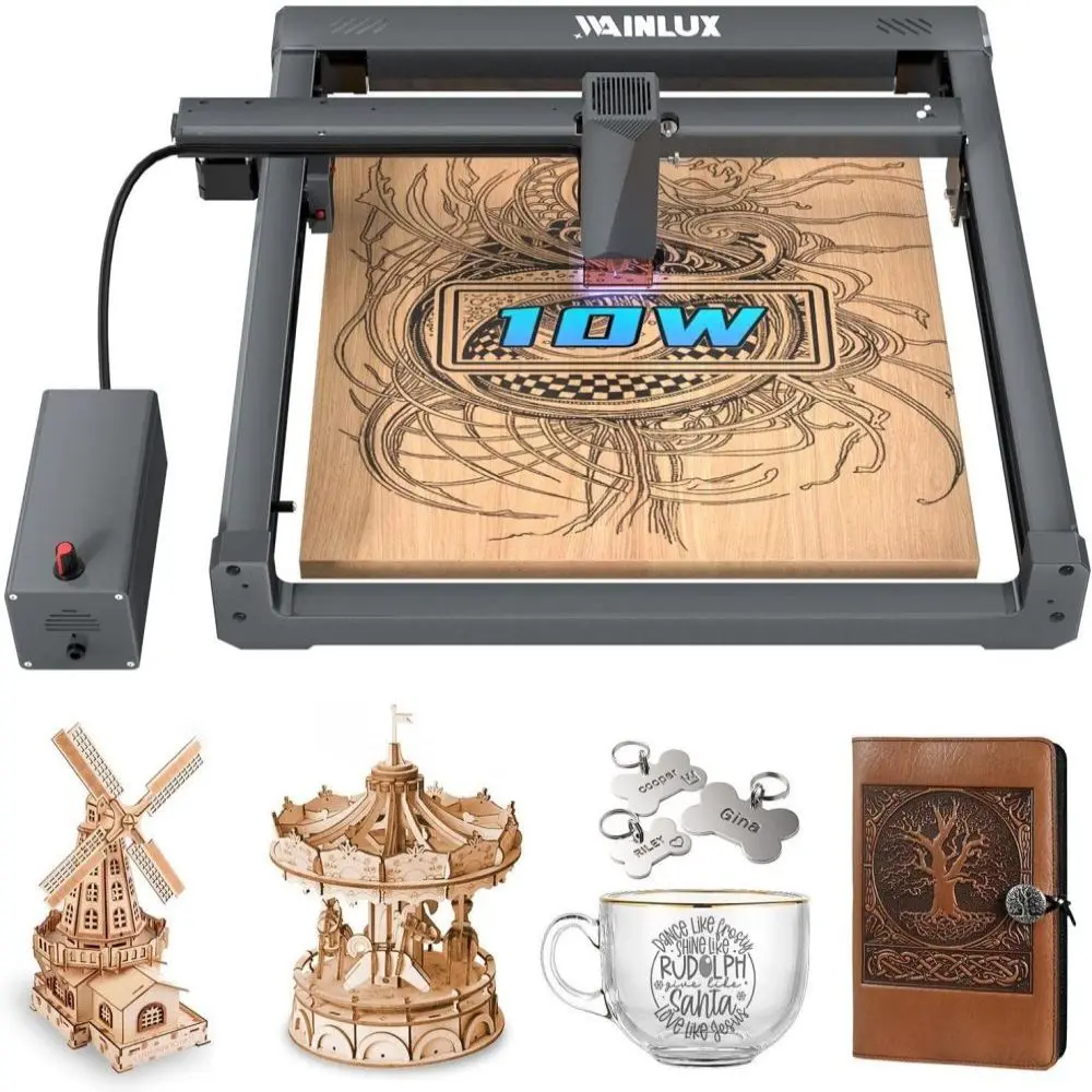 Wainlux L6 80W Laser Engraver With Air Pump Powerful Laser Engraving Cutting Machine Marking Printer For Metal Acrylic Jewelry