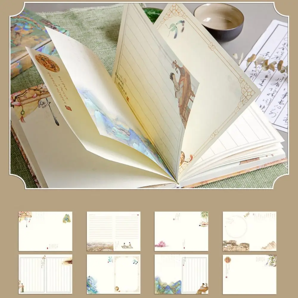 Beautiful Chinese Art Style Composition Notebook Watercolor Gum Cover Personal Diary Hardcover Thicken Travel Notepad Painting