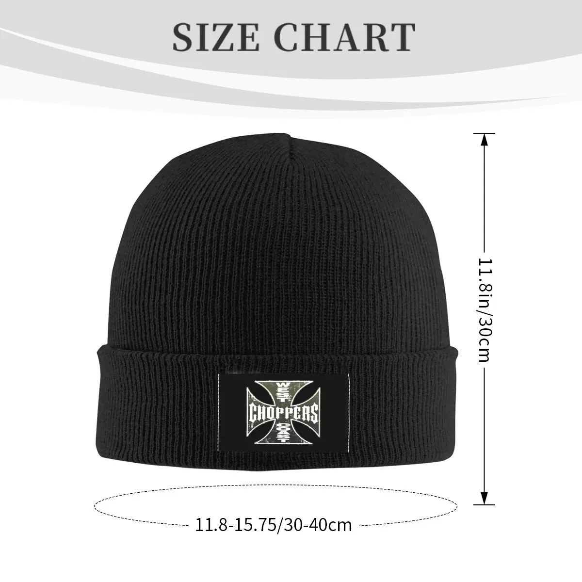 Custom West Coast Iron Cross Choppers Skullies Beanies Caps Hip Hop Winter Warm Women Men Knit Hat Unisex Adult Bonnet Hats