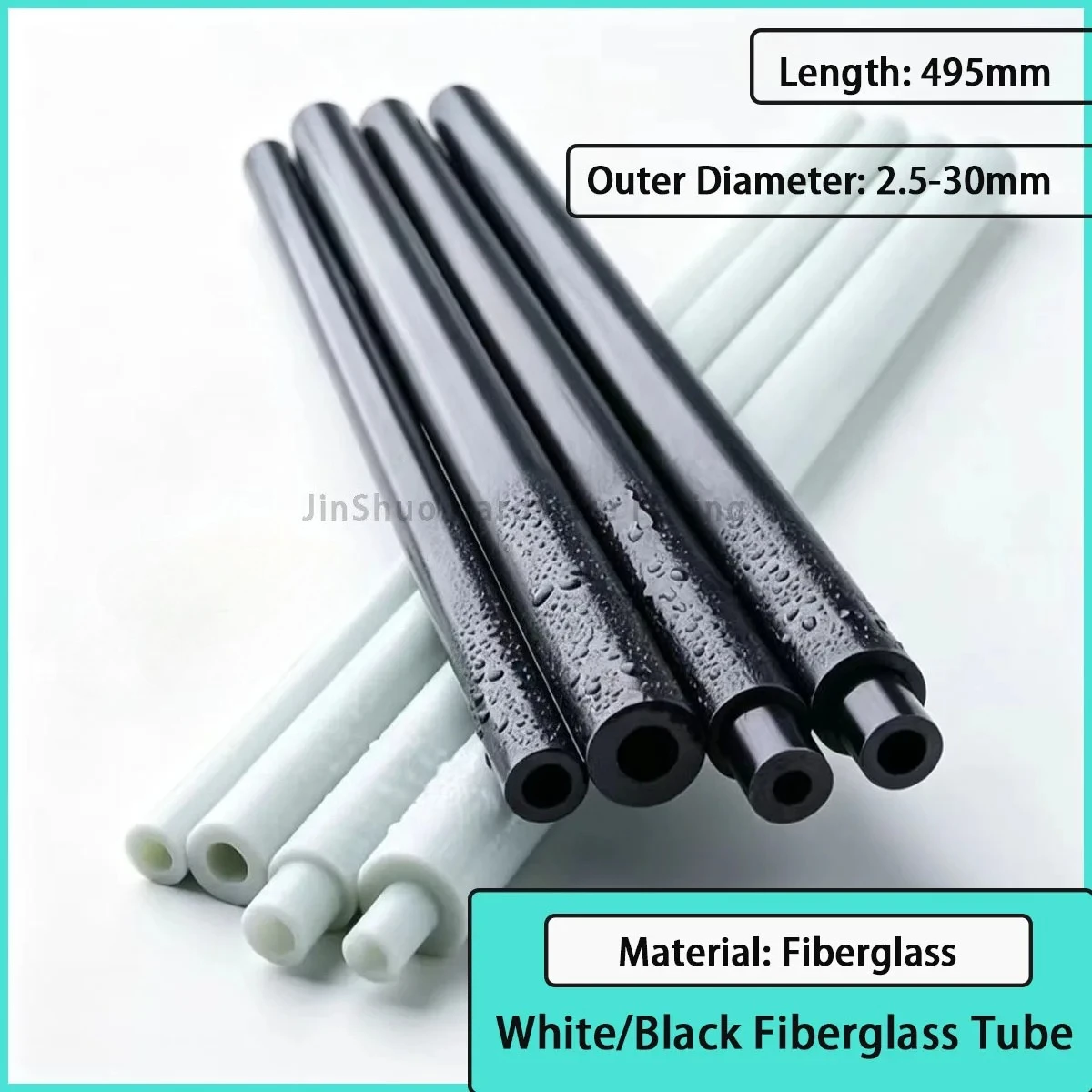 Outer diameter: 2.5-30mm white/black fiberglass pipe used for chemical, power, water supply and drainage, etc