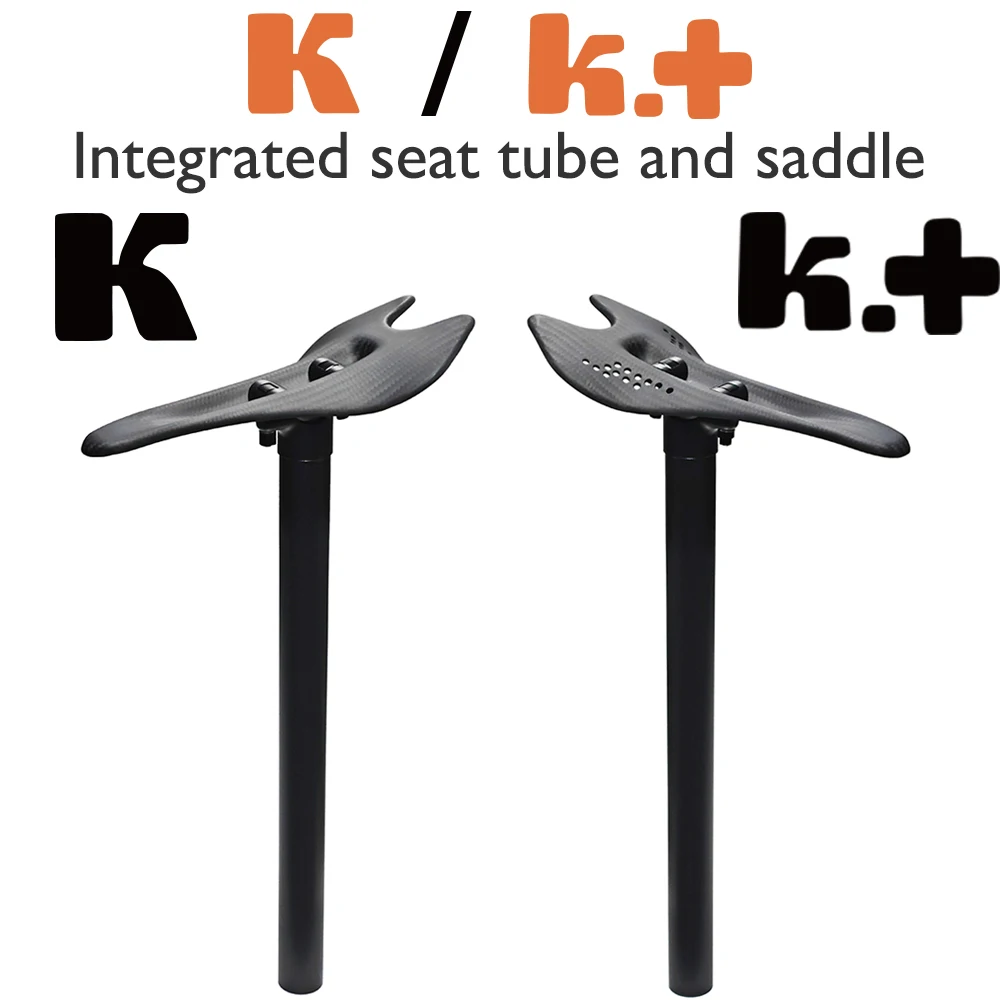 

K Series Saddles Seatpost Integrated System 242/122mm Full Carbon Adjustable 100KG Max for Gravel/Road/Leisure/City Bikes