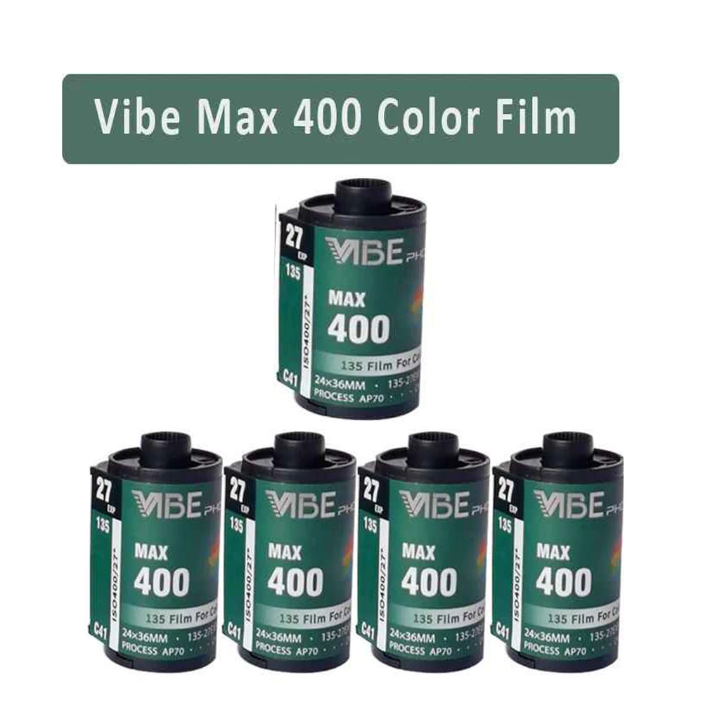 1/5/10Roll VIBE Max 400 Color film Universal ISO 400 135 Negative film 27EXP/Roll for VIBE 501F Camer（Shelf date: 2026）