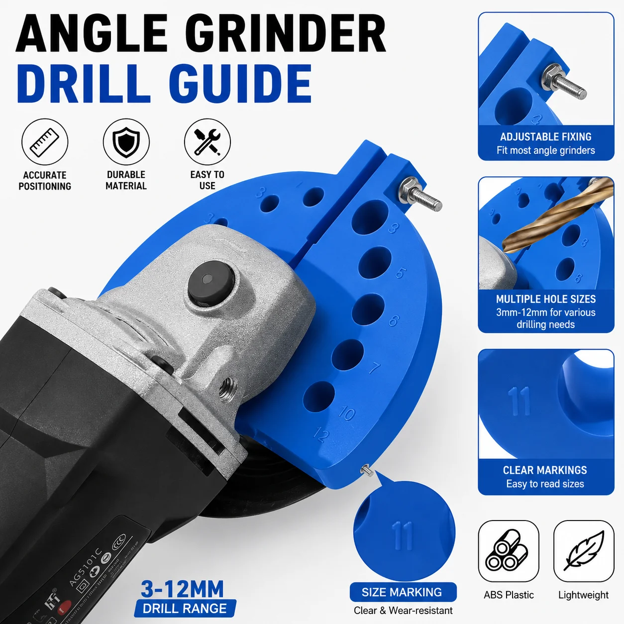 Angle Grinder Drill Guide 3-12mm Drill Bit Sharpener Guide Universal Drill Grinding Jig Adjustable Positioning Tool
