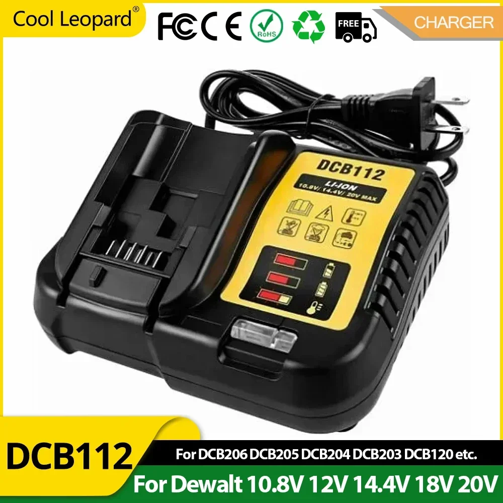 DCB112 2A Replace Lithium Battery Charger For Dewalt 10.8V 12V 14.4V 18V DCB206 DCB205 DCB204 DCB203 DCB120 DCB107 DCB115 DCB105