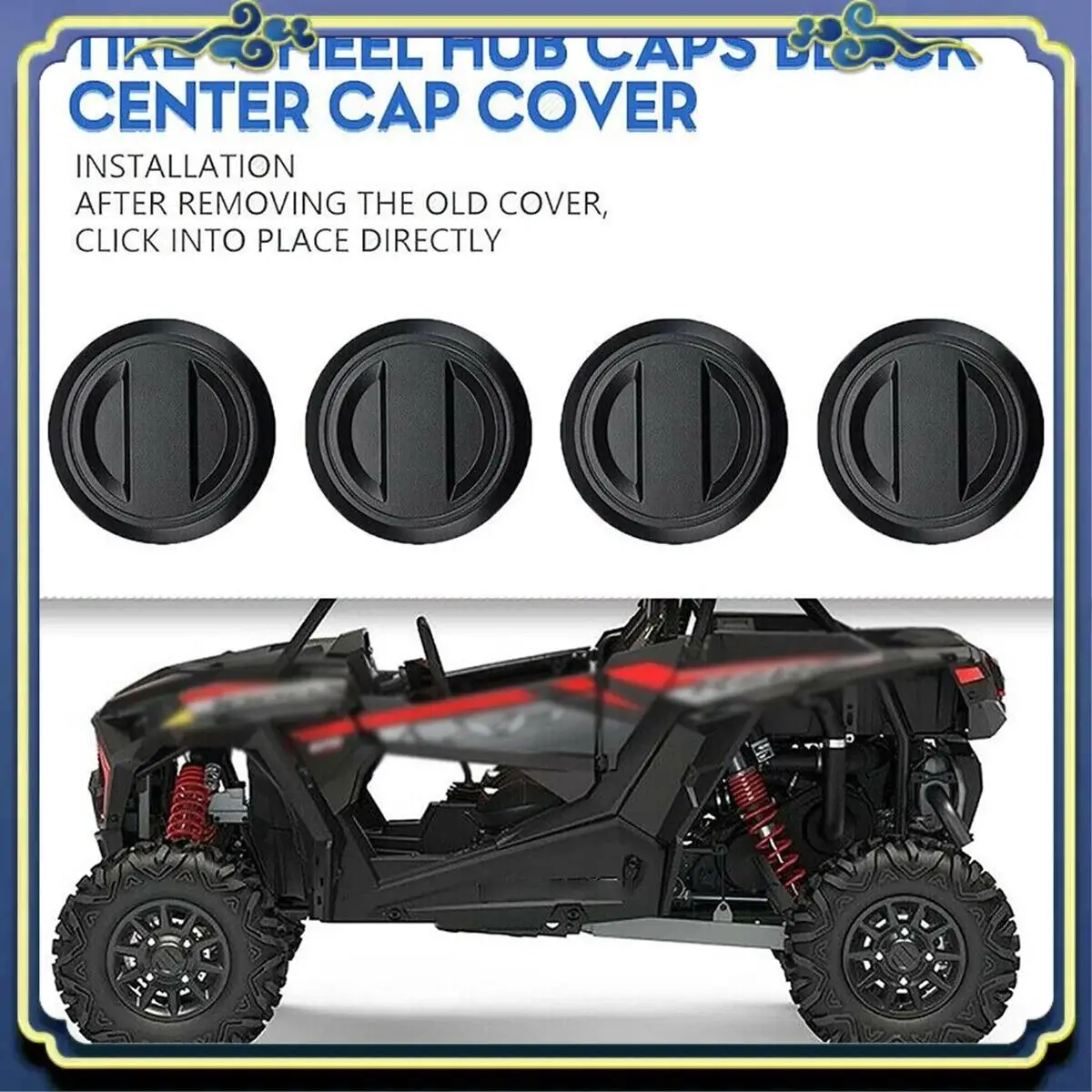 

AU16-4 Pcs Wheel Tire Rim Hub Center Cap Cover For Polaris 2017+ RZR XP XP4 RS1 1000 Turbo / Center 1523994-655 1522872-655