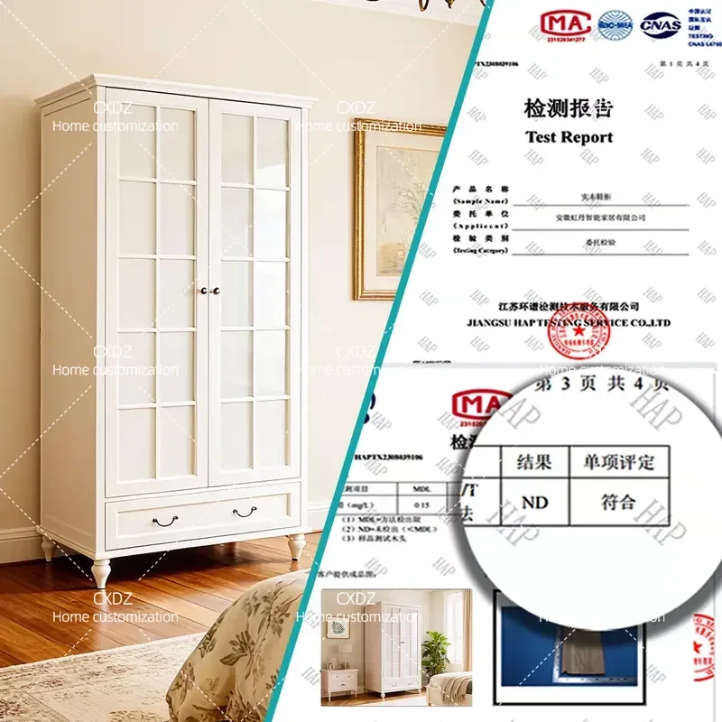 American Style Solid Wood Wardrobe for Bedroom 2 3 4 Doors White Large Closet Customizable Storage Cabinet Home Furniture