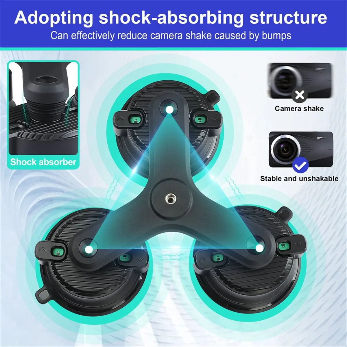 Suction Car Mount for X5, X4, X3, One ,R for Camera Suction Mount Kit for Action Camera Selfie Stick-A09I
