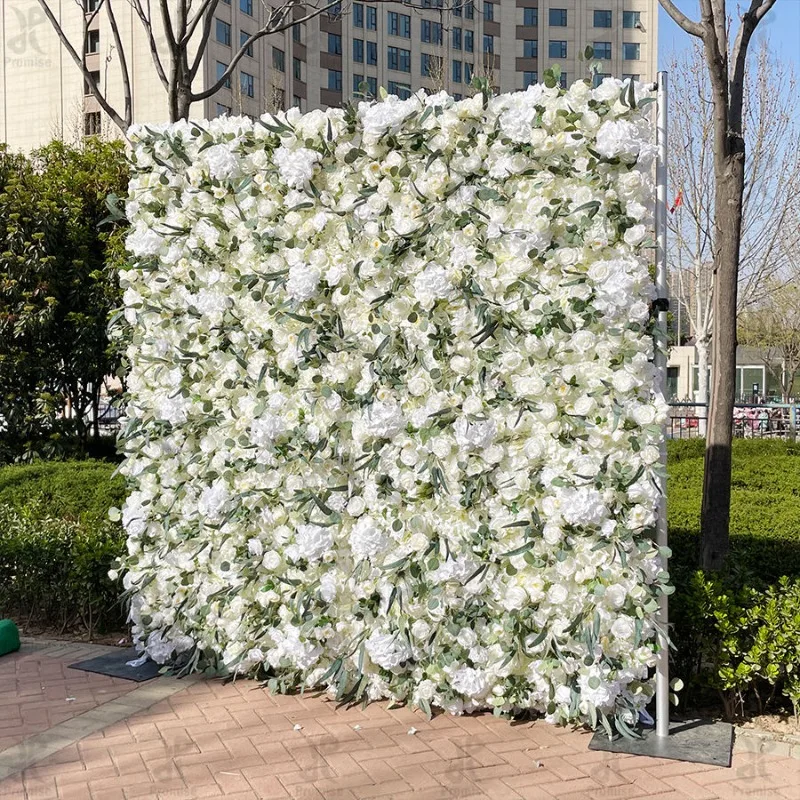 ฉากหลังดอกไม้สีขาว ผนังดอกไม้ประดิษฐ์ ดอกไม้ปลอม ผนังดอกไม้ตกแต่งงานแต่งงาน ชุดตกแต่งโรงแรม ฐานดอกไม้ประดิษฐ์