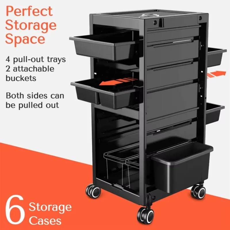 Manicure Salon Beauty Hair Cart Rolling Utility Caddy Mobile SPA Tattoo Hairdresser Barber Tools Storage Trolley with Drawers