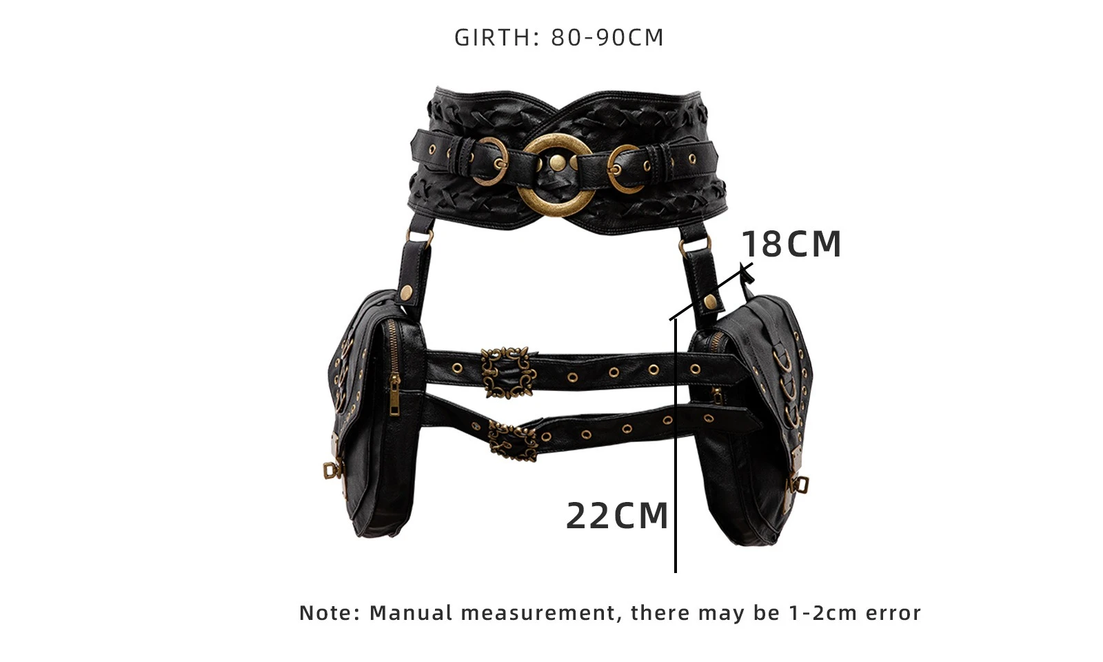 Retro Steampunk Utility Waist Bags Women Festival Pocket Motorcycle Hip Belt Packs Travel Medieval Costumes Cosplay Accessories
