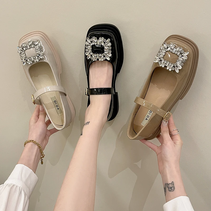 

Туфли-Дерби женские на низком каблуке, обувь на платформе, криперы из искусственной кожи, удобная классическая обувь в римском стиле, осень-лето