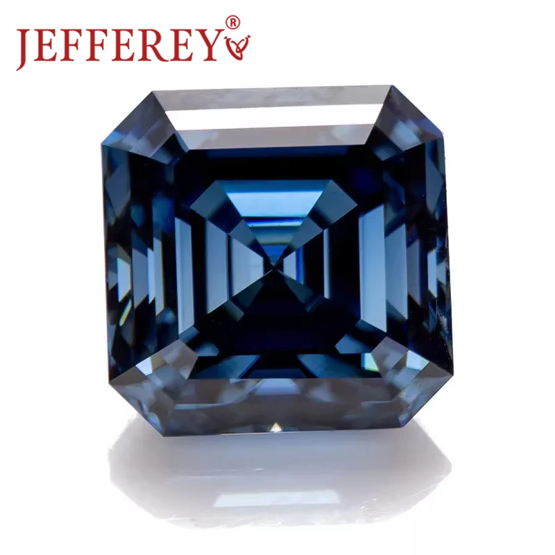 

Loose Gemstones Deep Blue Asscher Cut Synthetic Moissanite Diamond D VVS Brilliant 1ct-5ct Jewelry Making with GRA Certificated