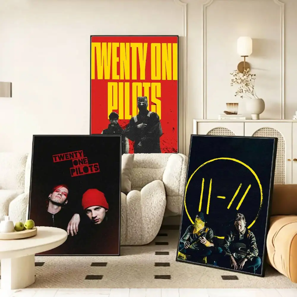 Pop Rock T-Twenty One Pilots  Poster HD Self Adhesive Waterproof Wall Art Ideal for Home Office Dorm Gift
