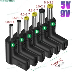 1Pce 5V/9V Type-C PD to DC Power Adapter Converter 5.5 * 2.5/5.5 * 2.1 /4.8*1.7 for Printer, Router, Optical Modem, Power Bank