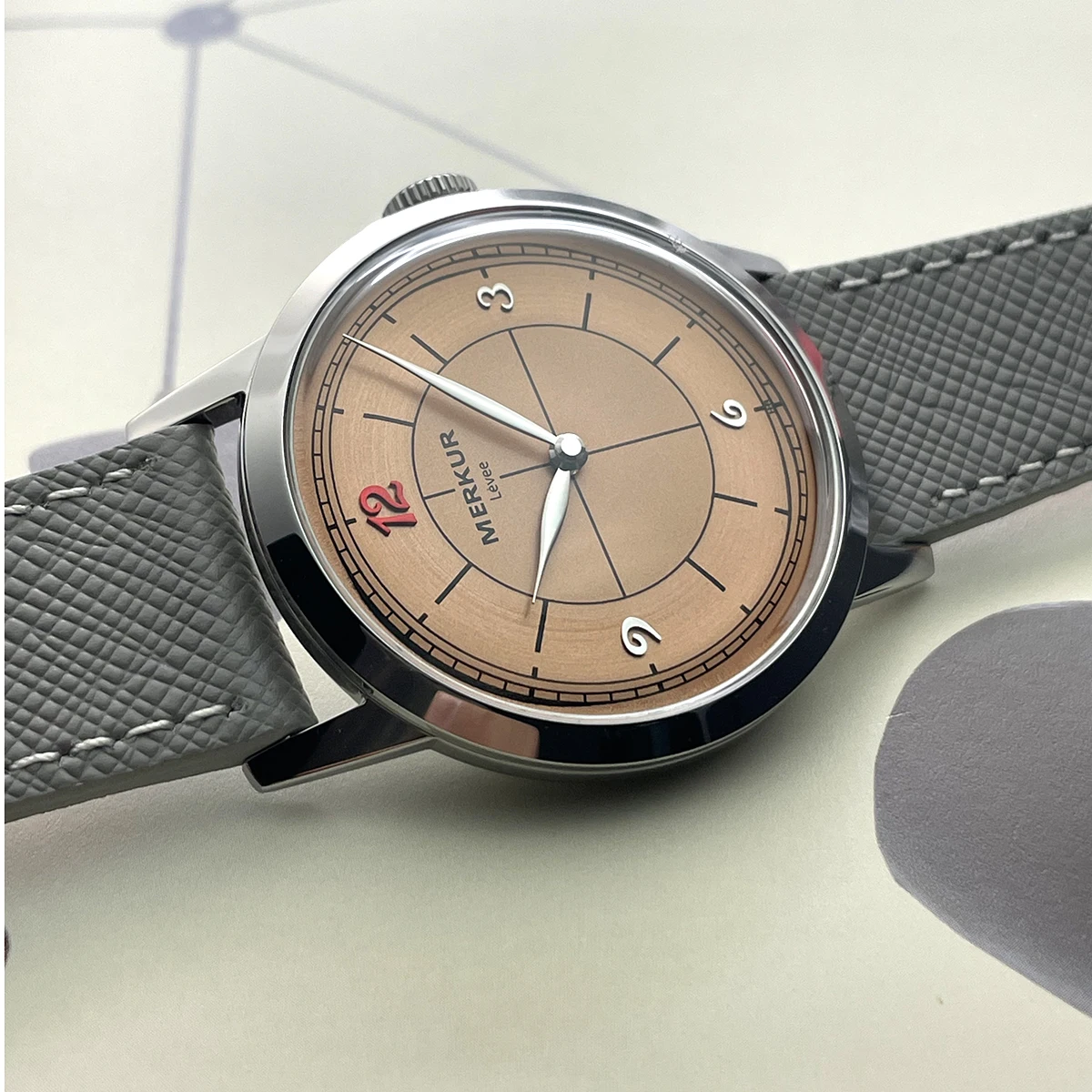 بيير بولين سلمون ساعة مزدوجة حافظة أرق 50 متر الجلد غواص ساعة خمر ساعة يد ميكانيكية 38 مللي متر Relogio Masculino