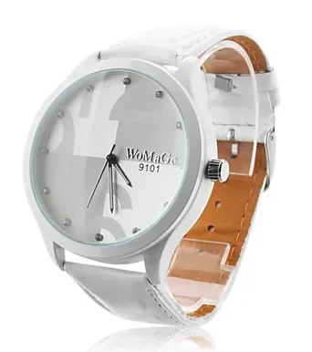 Fashion Brand WoMaGe Watches Women Watches Ladies Watches Colorful Big Number Dial Quartz Watch Leather Student Wristwatches