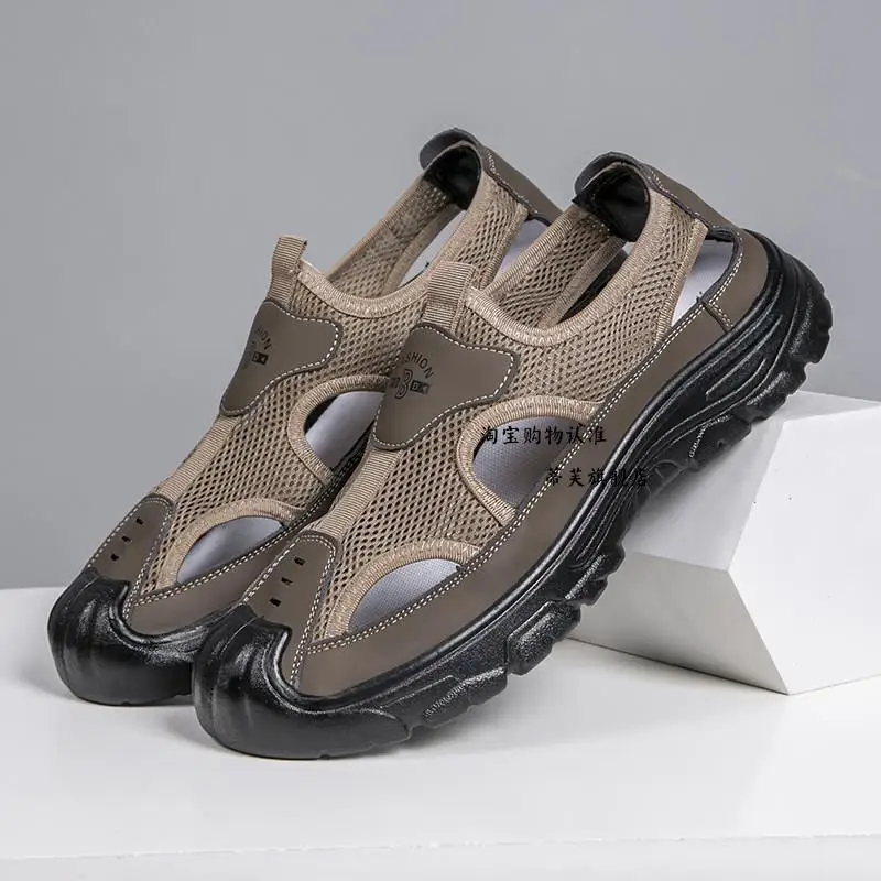 

Men's Summer Breathable Sandals Hollow out Design Beach Slip-On Anti-Slip Comfortable Casual Shoes for Middle-Aged And Elderly
